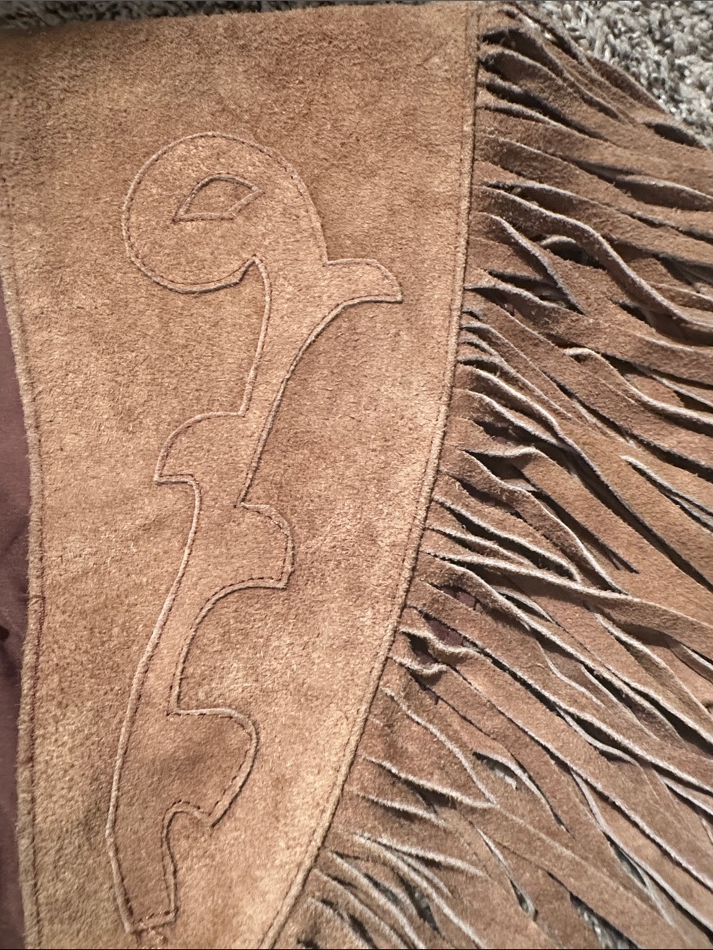 Vintage Suede Fringe Capelet in Tan - Women's Jacket & Coat - Picture 4 of 11